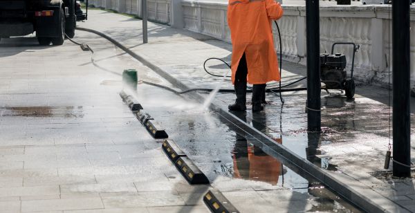 Parking Lot Pressure Washing in West Bend